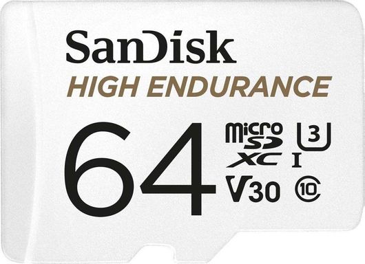 Κάρτα Μνήμης Sandisk High Endurance microSDXC 64GB Class 10 U3 V30 UHS-I με Αντάπτορας