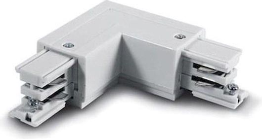 Σύνδεσμος Ράγας Φωτιστικών Zampelis Lights Γωνίας Δεξιός Λευκό