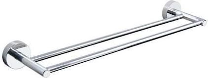 Κρεμάστρα Μπάνιου Karag Uno Ράγα Διπλή Επιτοίχια με Βίδες Inox Ασημί