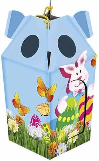 Πασχαλινό Φαναράκι Λαγός με Ρεσώ Πουλάκια 21x9.5cm