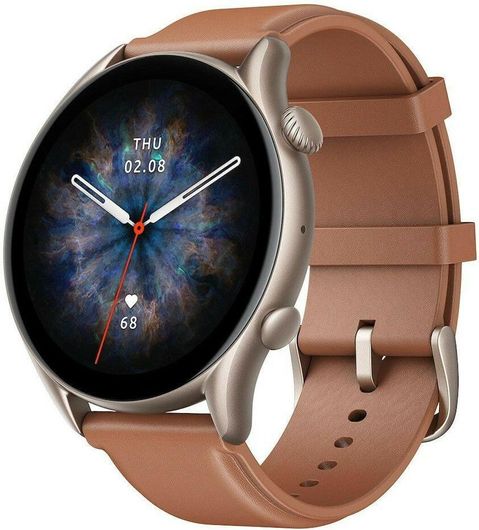Smartwatch Amazfit GTR 3 Pro Aluminium Αδιάβροχο με Παλμογράφο Brown Leather