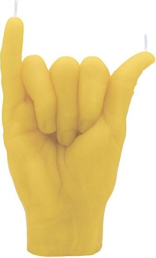 Κερί Candlehand Shaka Παραφίνης 17x11x6cm Κίτρινο