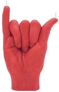 Κερί CandleHand Shaka Παραφίνης 17x11x6cm Κόκκινο