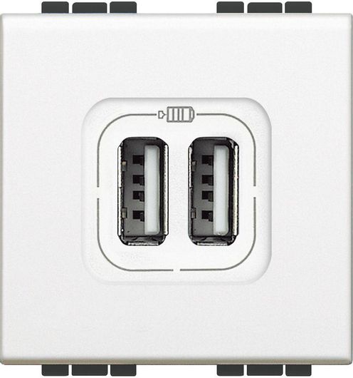 Πρίζα Ρεύματος Legrand Χωνευτή με 2 Θύρες USB Λευκό
