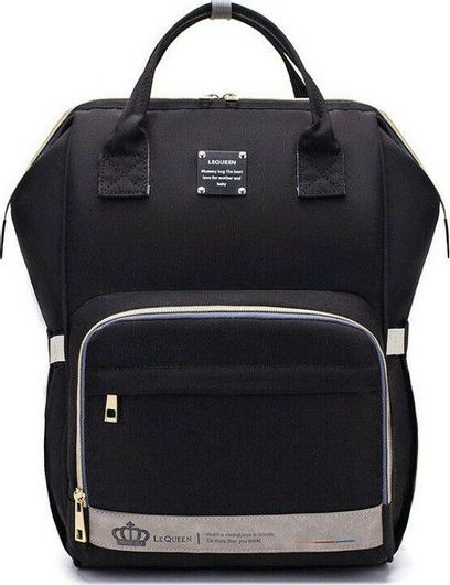 Τσάντα-Αλλαξιέρα Πλάτης Lequeen 39x30x39cm Μαύρο