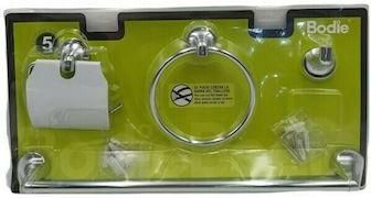Σετ Αξεσουάρ Μπάνιου BD-19-4 Inox Επιτοίχιο 4τμχ Ασημί