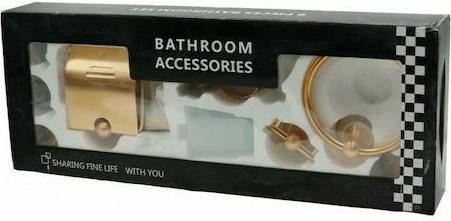 Σετ Αξεσουάρ Μπάνιου TY-60306 Μεταλλικό Επιτοίχιο 6τμχ Χρυσό