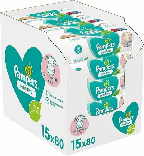 Μωρομάντηλα Pampers Sensitive χωρίς Άρωμα 15x80τμχ