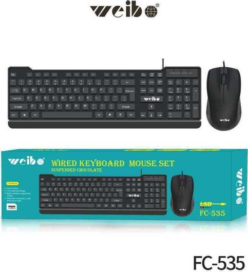 Πληκτρολόγιο Weibo WB-535 Σετ με Ποντίκι Αγγλικό US