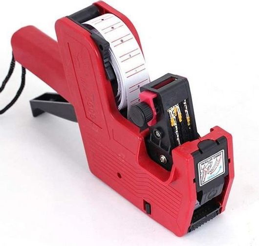 Μηχανικός Ετικετογράφος Χειρός 8 Ψηφίων Μονός Κόκκινο