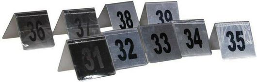 Επιτραπέζια Σήμανση Next Ταμπελάκι Αρίθμησης Τραπεζιών Νο31-39 7.5x7cm Inox