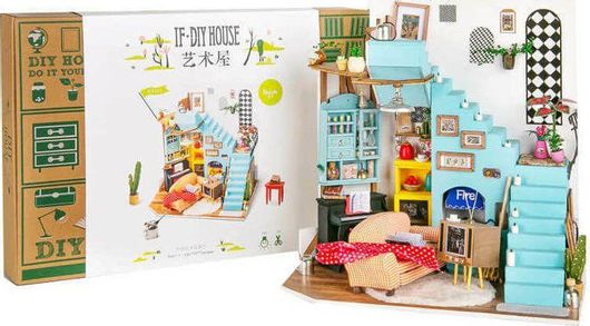 Παιχνίδι Κατασκευών Robotime Ξύλινo Joy's Living Room DIY για 14+ Ετών