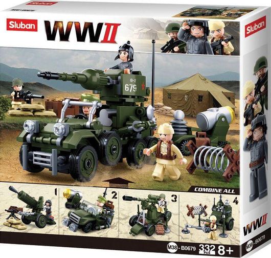 Τουβλάκια Sluban WWII 4σε1 Army Gift Box για 6+ Ετών 332τμχ