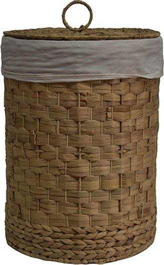 Καλάθι Απλύτων Mod Premium 00.06.66100 Ψάθινο με Καπάκι 37x37x50cm Καφέ
