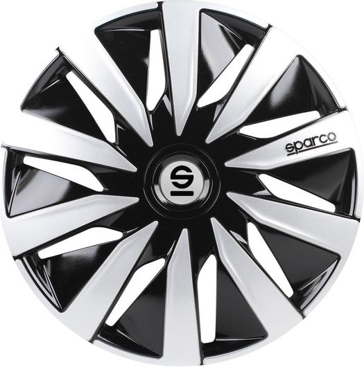 Τάσια Αυτοκινήτου Sparco Lazio 15" 008 Σετ 4τμχ Μαύρο / Ασημί