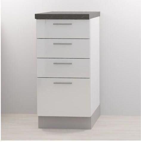 Συρταριέρα Επιδαπέδια Κουζίνας Glamour 40x48x82cm White High Gloss