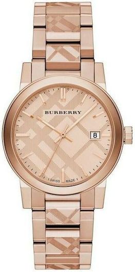 Γυναικείο Ρολόι Burberry BU9039 με Μεταλλικό Μπρασελέ Ροζ Χρυσό