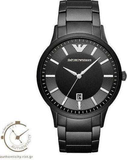 Ανδρικό Ρολόι Emporio Armani AR11079 με Μεταλλικό Μπρασελέ Μαύρο