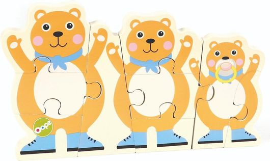 Παιδικό Παζλ Oops Bear Ξύλινο 9 Κομμάτια για 18+ Μηνών