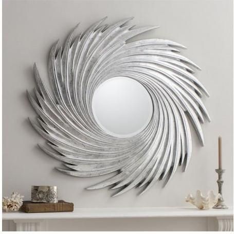 Καθρέπτης Τοίχου Liberta 11-0451 Wind με Ασημί Πλαστικό Πλαίσιο 100cm