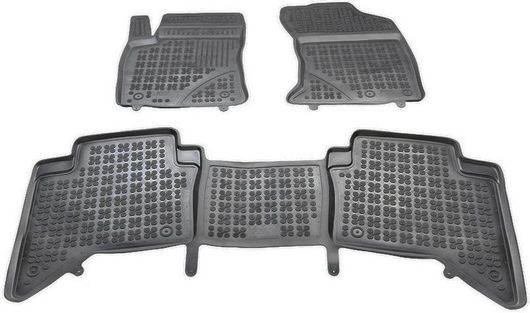 Πατάκια Αυτοκινήτου Rezaw Plast για Toyota Hilux VIII Σκαφάκι Λάστιχο Μπροστινά & Πίσω 3τμχ Μαύρο