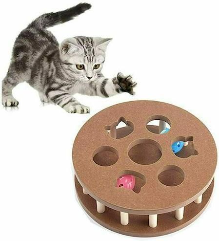 Παιχνίδι Γάτας Ξύλινο Διαδραστικό με Μπάλες