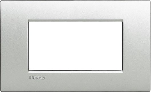 Πλαίσιο Διακόπτη Legrand Bticino Living Light Air Οριζόντιας Τοποθέτησης 4 Στοιχείων Ασημί LNC4804TE