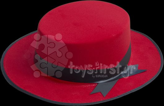 Αποκριάτικο Καπέλο Πλαστικό Βελουτέ Κόκκινο