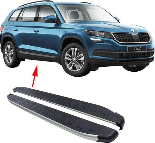 Αξεσουάρ 4x4 Πλευρικά Σκαλοπάτια Αλουμινίου OMTEC DA DMA για Skoda Kodiaq 2τμχ