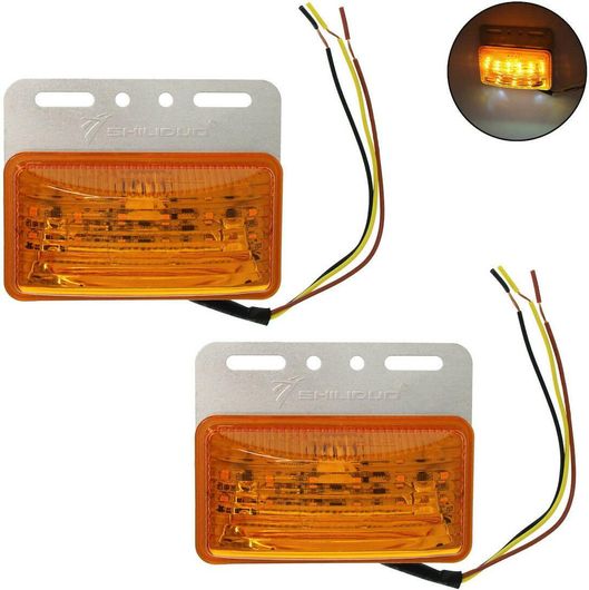 Φώτα Όγκου Φορτηγού LED αδιάβροχα 22 SMD 12V/24V IP66 με Πλαίσιο Τοποθέτησης 2 τμχ SD-4009A SHILIDUO Πορτοκαλί / Λευκό 
