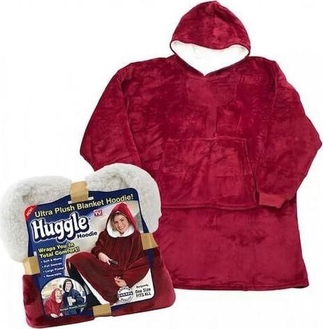 Ontel Κουβέρτα Βελουτέ με Μανίκια 70x90εκ. Huggle Plush Κόκκινη