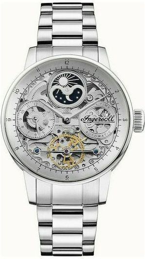 Ανδρικό Ρολόι Ingersoll I07703 με Μεταλλικό Μπρασελέ Ασημί