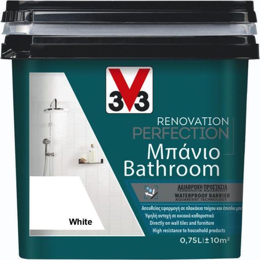 Χρώμα Ανακαίνισης V33 Renovation Perfection Μπάνιου 750ml Λευκό