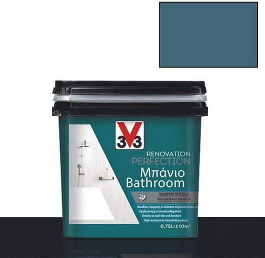 Χρώμα Ανακαίνισης V33 Renovation Perfection Μπάνιου 750ml Βαθύ Μπλε