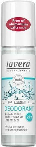 Lavera Basis Sensitiv Deodorant with Organic Witch Hazel & Rose Essence 24h Spray 75ml