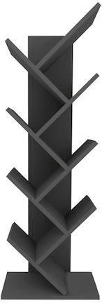 Βιβλιοθήκη Megapap Μελαμίνης Milton 44x22x121cm Ανθρακί