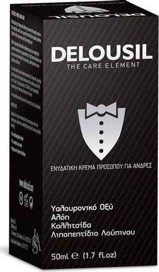 Ανδρική Κρέμα Προσώπου Delousil για Ενυδάτωση με Υαλουρονικό Οξύ & Aloe Vera 50ml