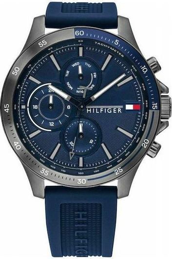 Ανδρικό Ρολόι Tommy Hilfiger 1791721 με Λουράκι από Καουτσούκ Μπλε
