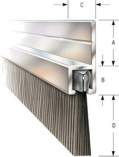 Αεροστόπ Bέργα Πόρτας με Βούρτσα 2.5cm Γκρι