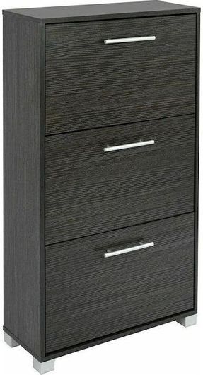 Ξύλινη Παπουτσοθήκη Davina με 3 Ράφια Zebrano Μ62xΠ24xΥ110cm