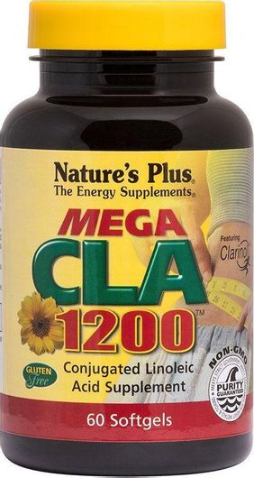 Nature's Plus Mega CLA Συμπλήρωμα Διατροφής 1200mg 60 Μαλακές Κάψουλες