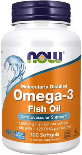 Now Foods Molecularly Distilled Omega 3 Ιχθυέλαιο 100 Μαλακές Κάψουλες