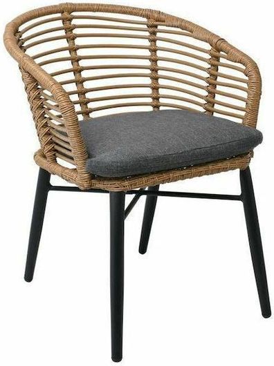 Καρέκλα Εξωτερικού Χώρου Ξύλινη Salsa Alu με Μαξιλάρι Καφέ 58x61x74cm