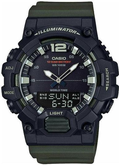 Ανδρικό Ρολόι Casio HDC-700-3AVEF με Λουράκι από Καουτσούκ Πράσινο