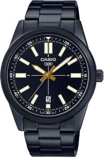 Ανδρικό Ρολόι Casio MTP-VD02B-1E με Μεταλλικό Μπρασελέ Μαύρο