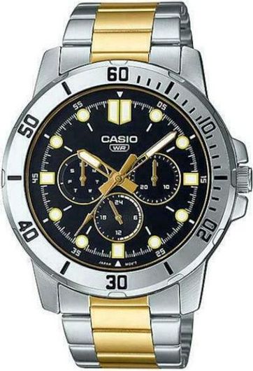 Ανδρικό Ρολόι Casio MTP-VD300SG-1E με Μεταλλικό Μπρασελέ Πολύχρωμο
