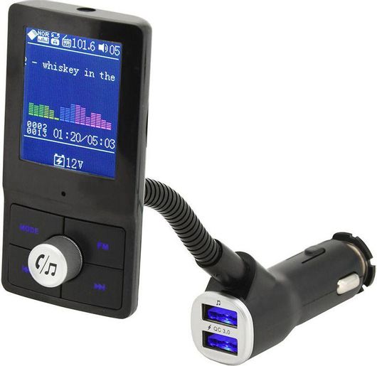 FM Transmitter Αυτοκινήτου Compass 07722 με USB / MicroSD / AUX / Bluetooth