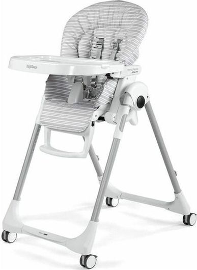 Καρεκλάκι Φαγητού Peg Perego Prima Pappa Follow Αναδιπλούμενο με Μεταλλικό Σκελετό & Ύφασμάτινο Κάθισμα Γκρι