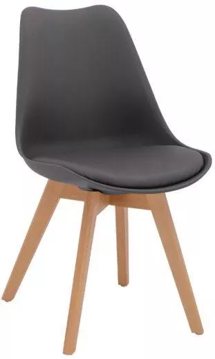 Καρέκλα Homemarkt Vegas HM0033.03 Κουζίνας από Πολυπροπυλένιο 4τμχ 45x56x80cm Σκούρο Γκρι 4τμχ