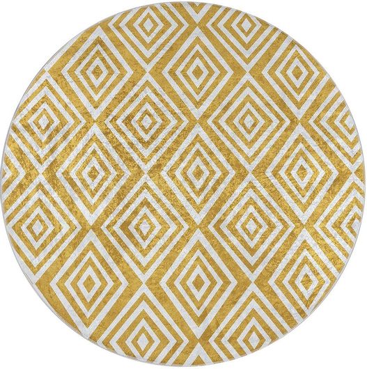 Παιδικό Χαλί Στρογγυλό Beauty Home 9762 Azelie Art 140cmx140cm Κίτρινο